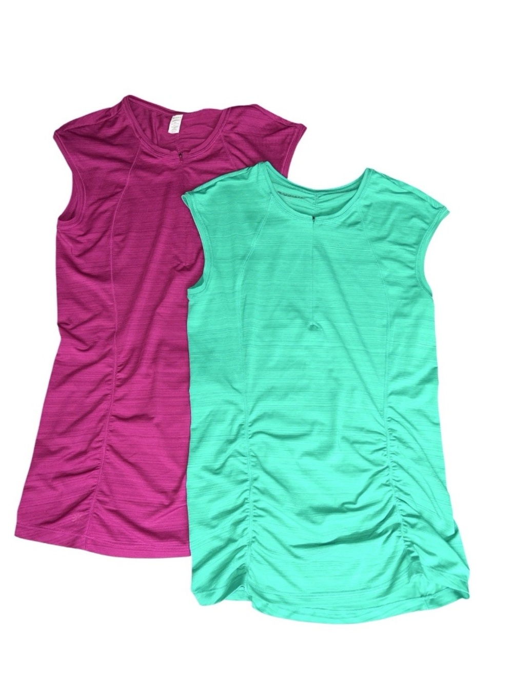 Athleta Women’s Set Of 2 Ruched Sleeveless Running Tanks W/ Pockets Size Small